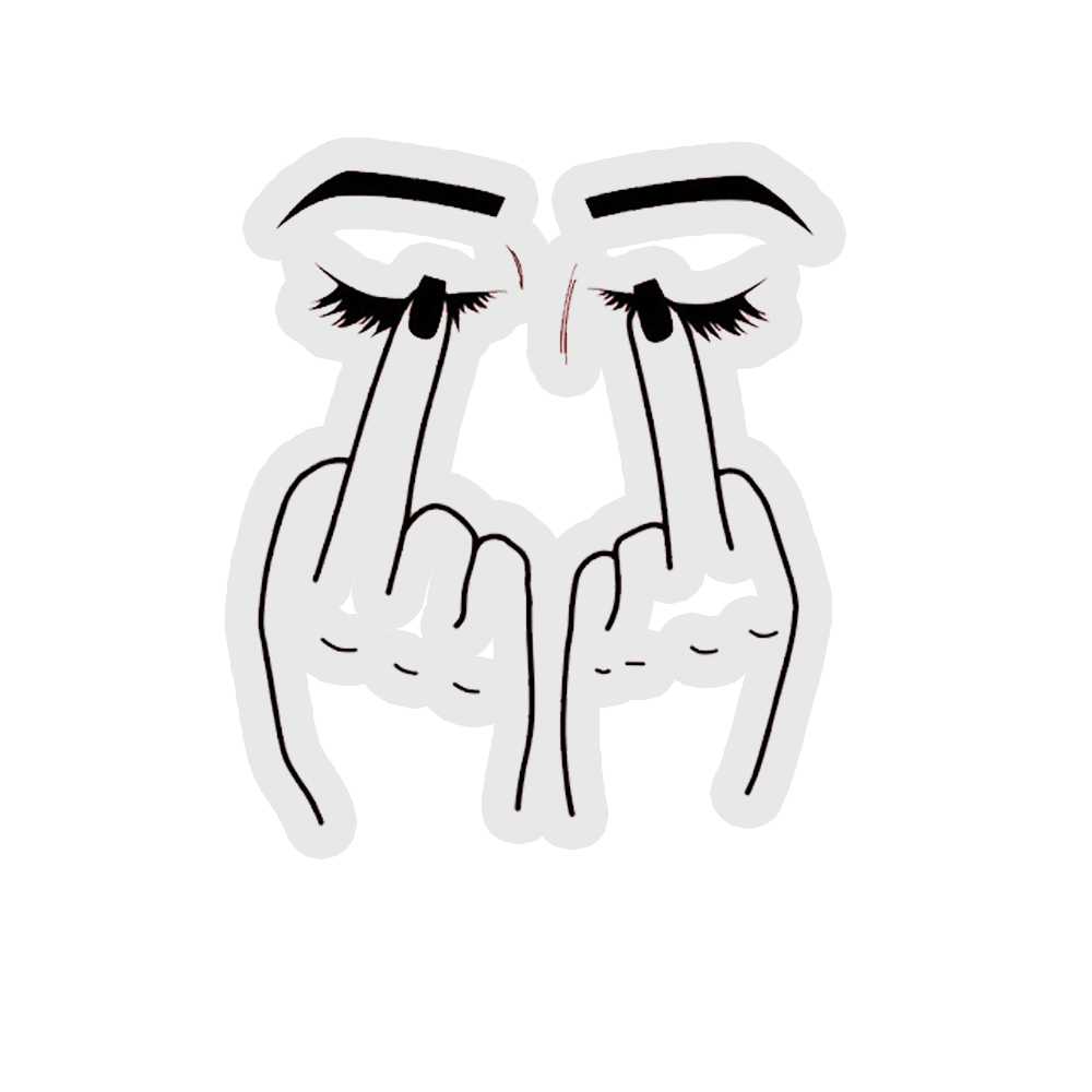 Middle Finger Eyes Sticker