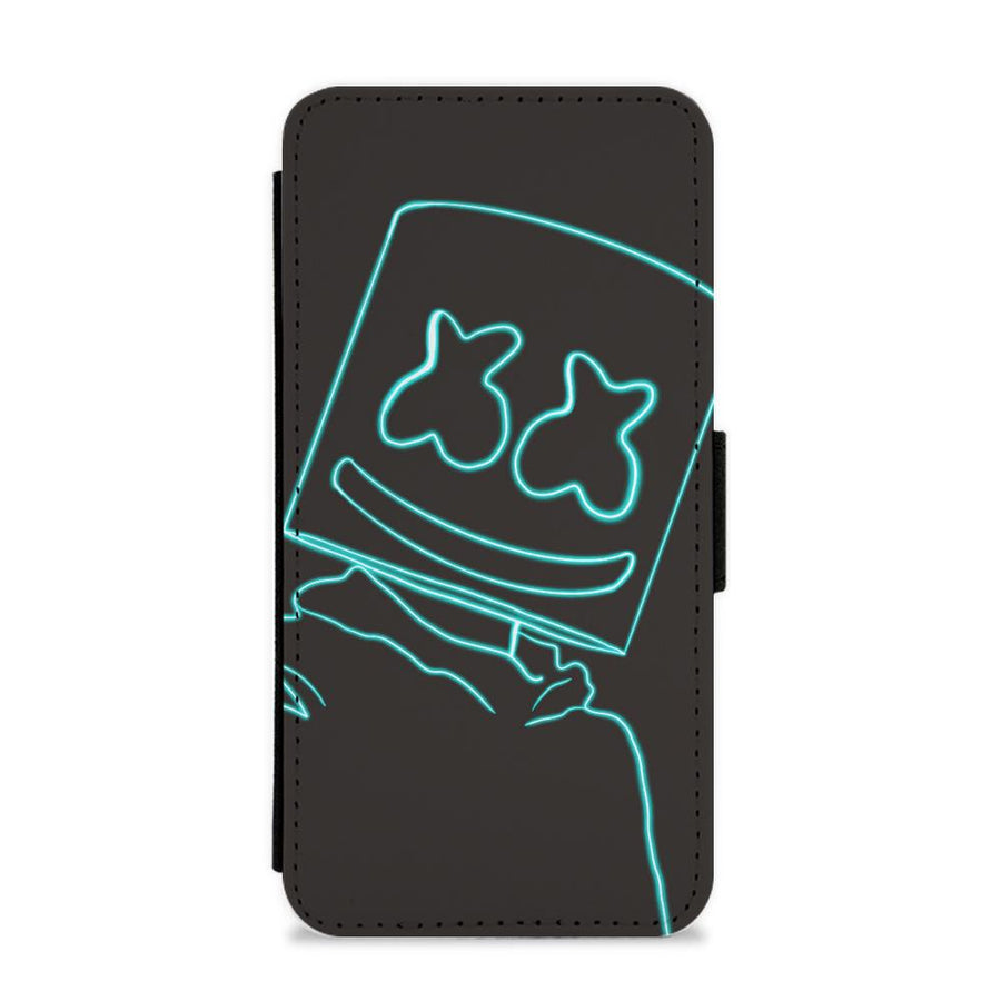 Black Marshmello Neon Flip / Wallet Phone Case