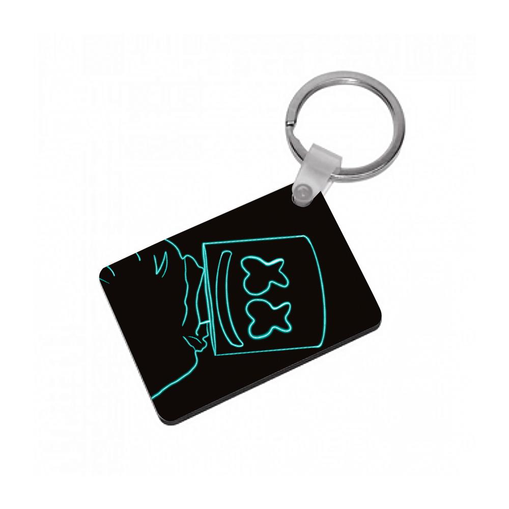 Black Marshmello Neon Keyring