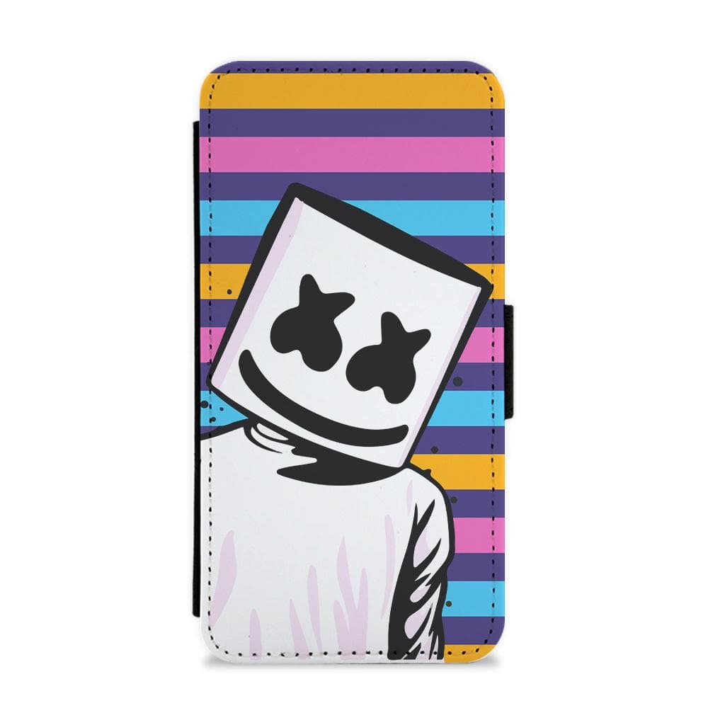 Striped Marshmello  Flip / Wallet Phone Case