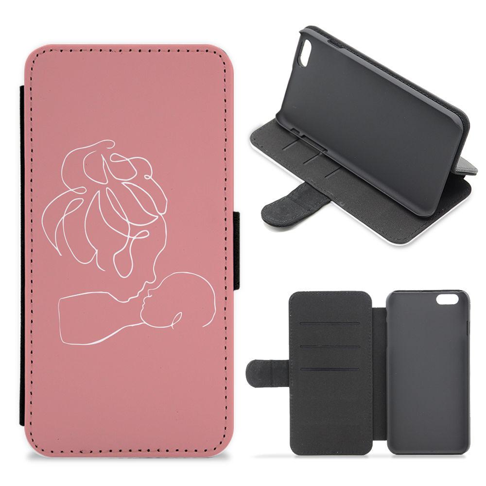 Mum Outline - Mother's Day Flip / Wallet Phone Case