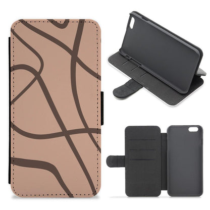 Lined Abstract Nude Flip / Wallet Phone Case