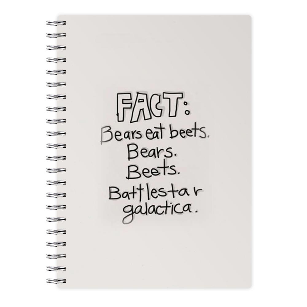 Fact - Bears Eat Beets - Bears, Beets, Battlestar Galactica Notebook - Fun Cases