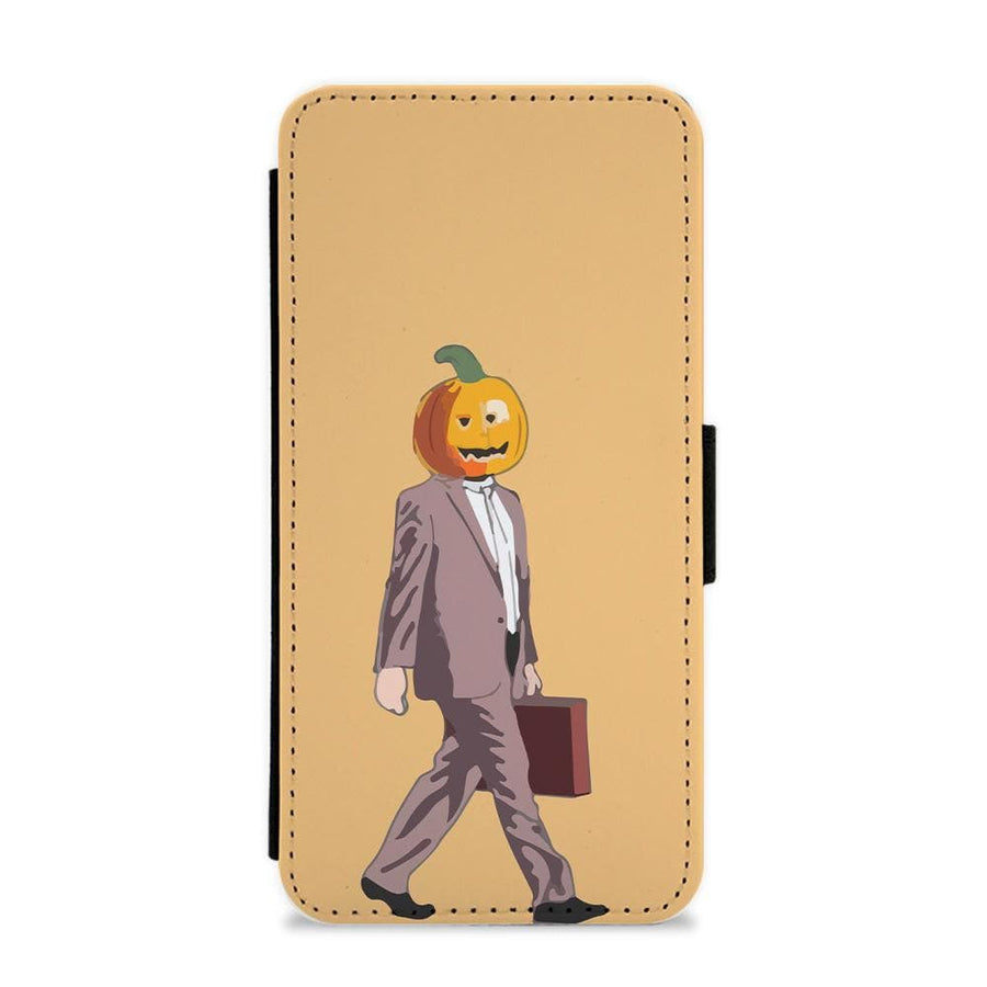 Dwight Pumpkin Head - The Office Flip / Wallet Phone Case