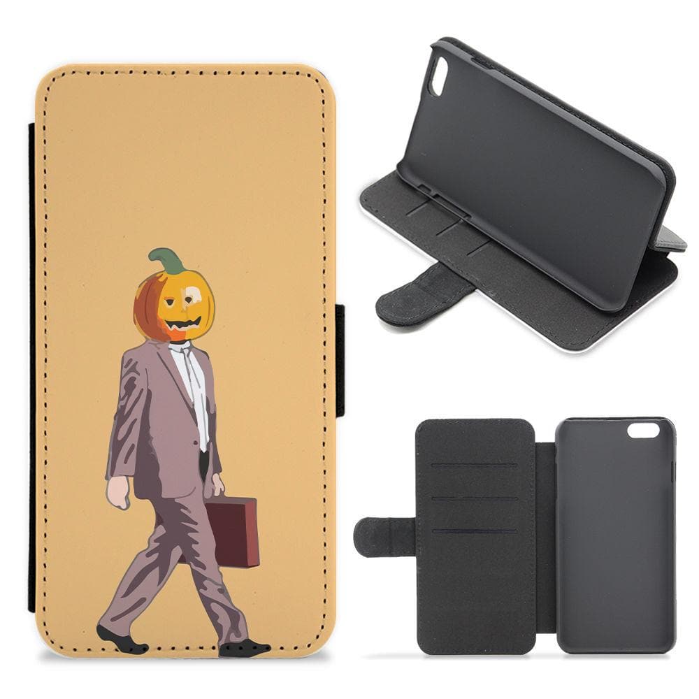 Dwight Pumpkin Head - The Office Flip / Wallet Phone Case