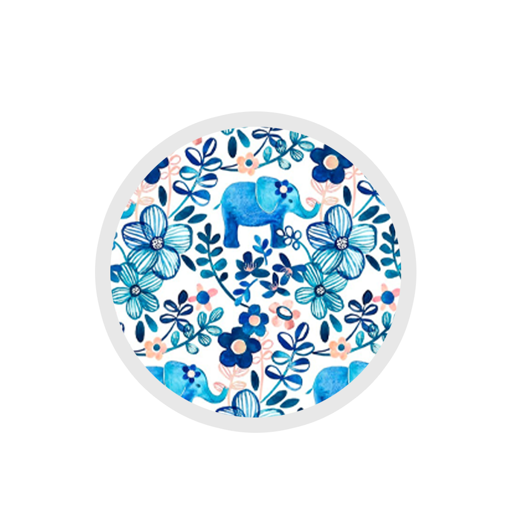 Elephant and Floral Pattern Sticker
