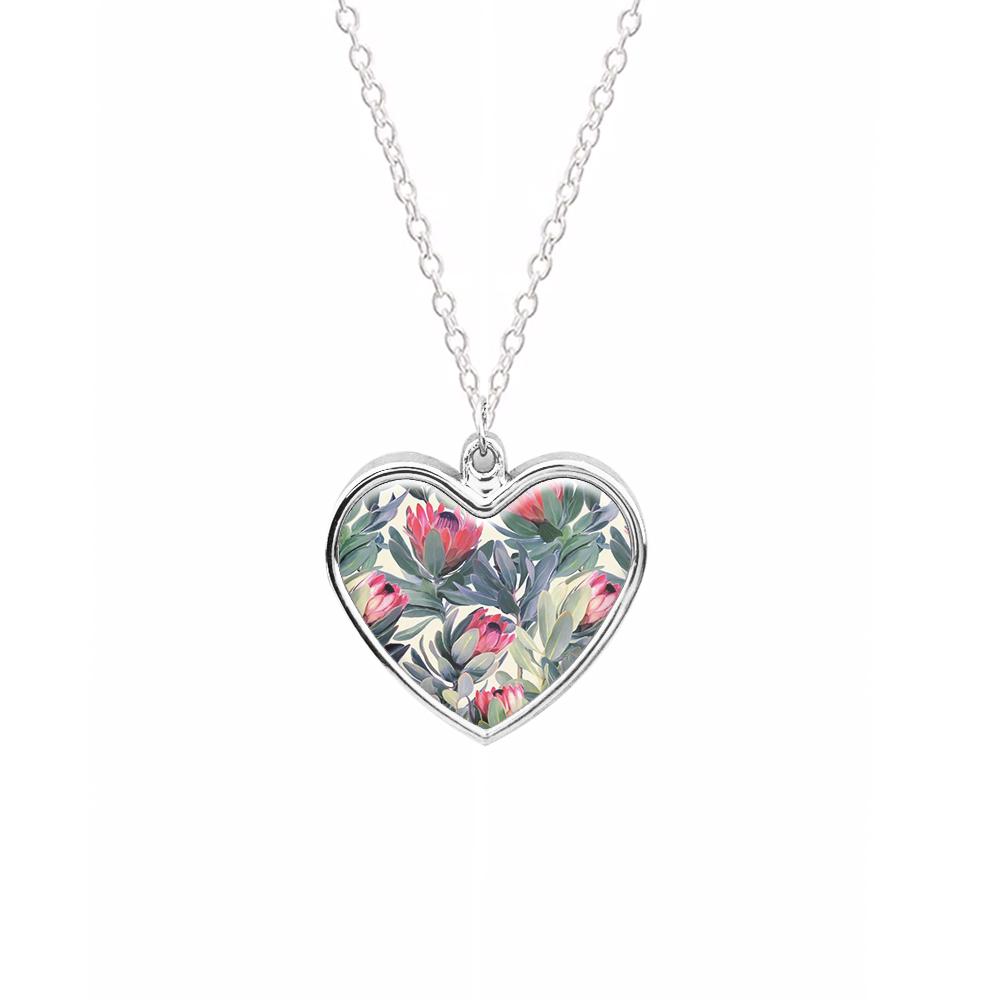 Painted Protea Pattern Necklace