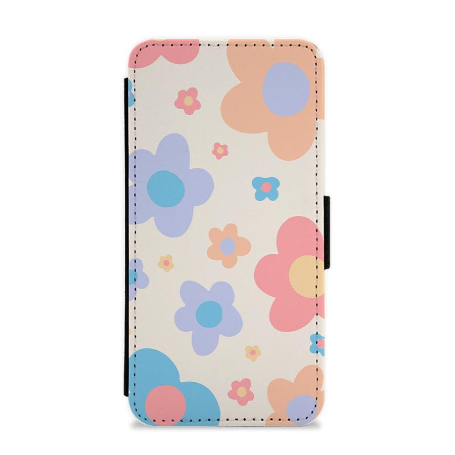 Playful Flower Pattern Flip / Wallet Phone Case