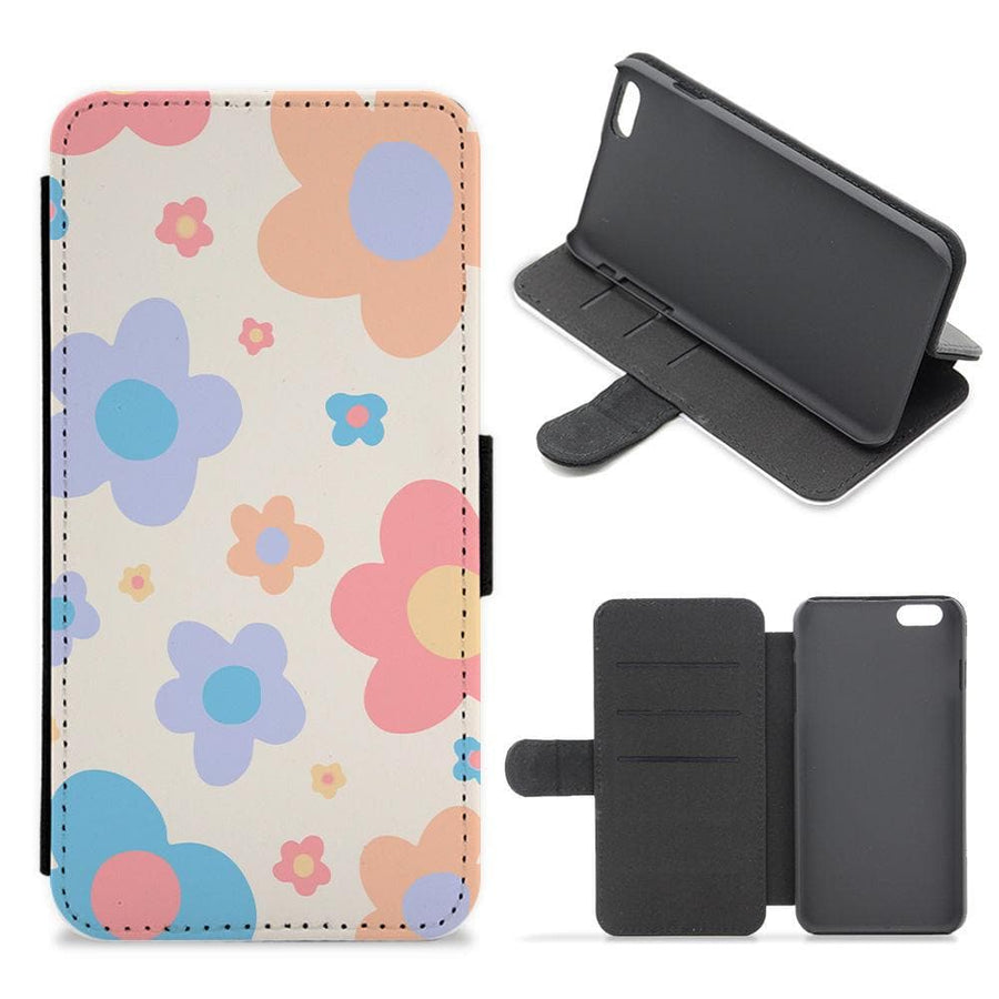Playful Flower Pattern Flip / Wallet Phone Case