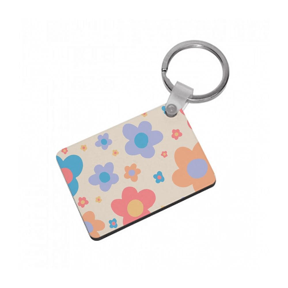 Playful Flower Pattern Keyring