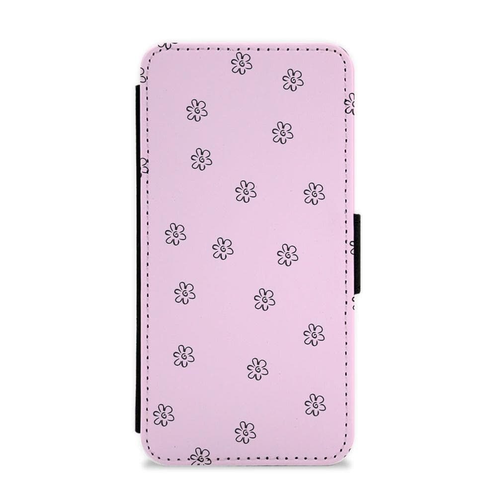 Detail Flower Pattern - Pink Flip / Wallet Phone Case