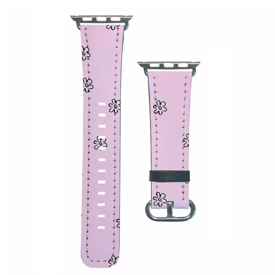 Detail Flower Pattern - Pink Apple Watch Strap