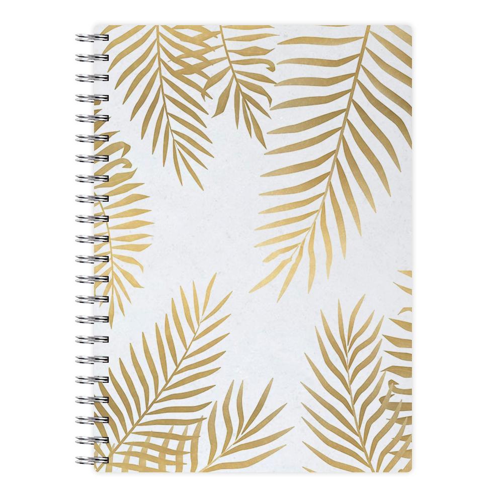 Gold Palm Leaf Pattern Notebook