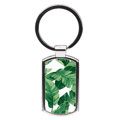 Tropical Banana Leaf Pattern Luxury Keyring