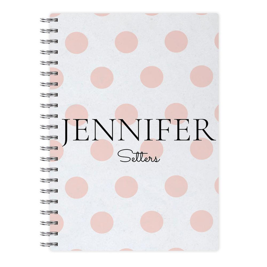 Pink Polka Personalised Notebook