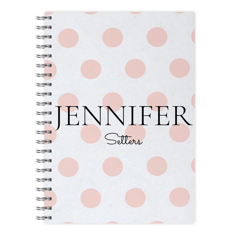 Pink Polka Personalised Notebook