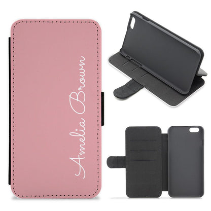 Dust Pink Personalised Flip / Wallet Phone Case