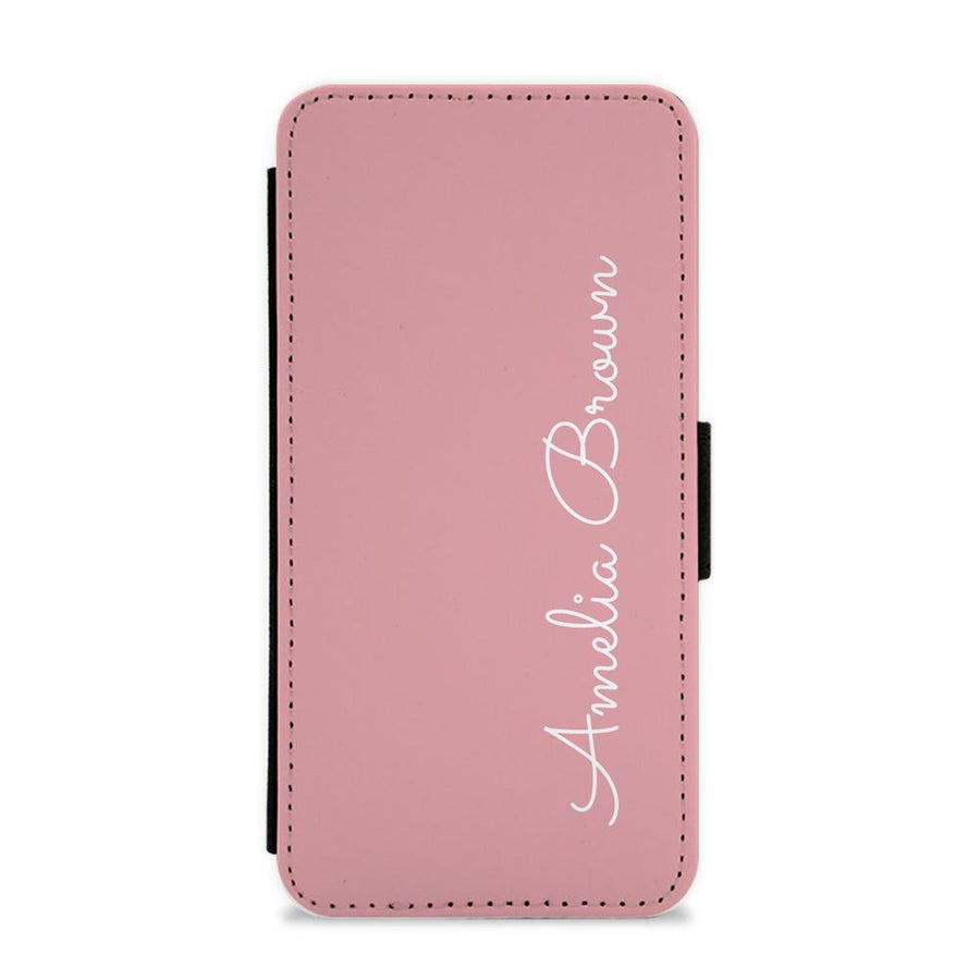Dust Pink Personalised Flip / Wallet Phone Case