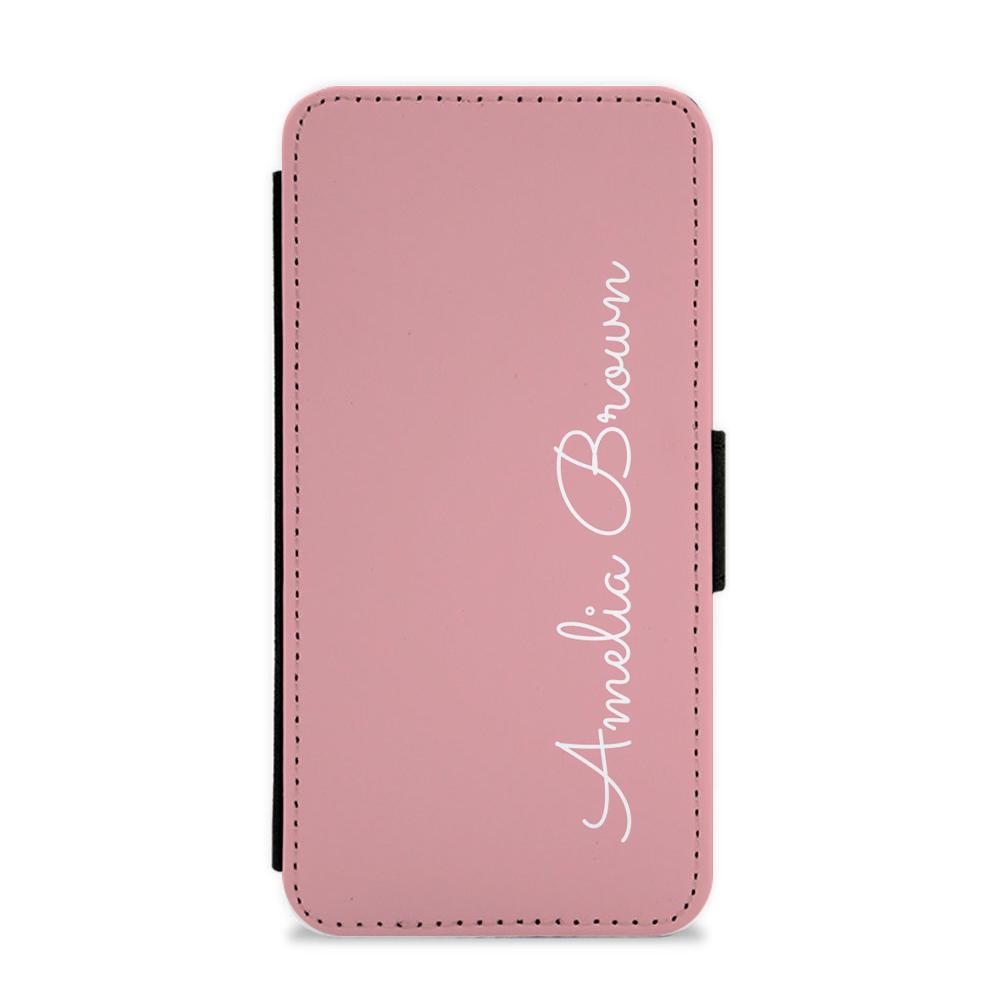 Dust Pink Personalised Flip / Wallet Phone Case