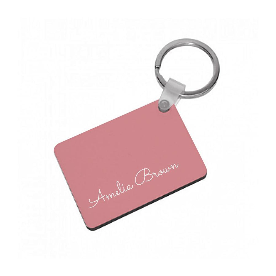 Dust Pink Personalised Keyring