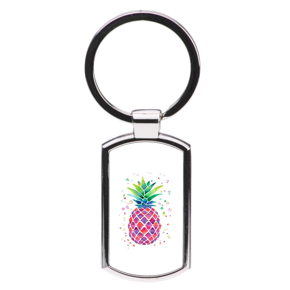 Watercolour Pineapple Luxury Keyring