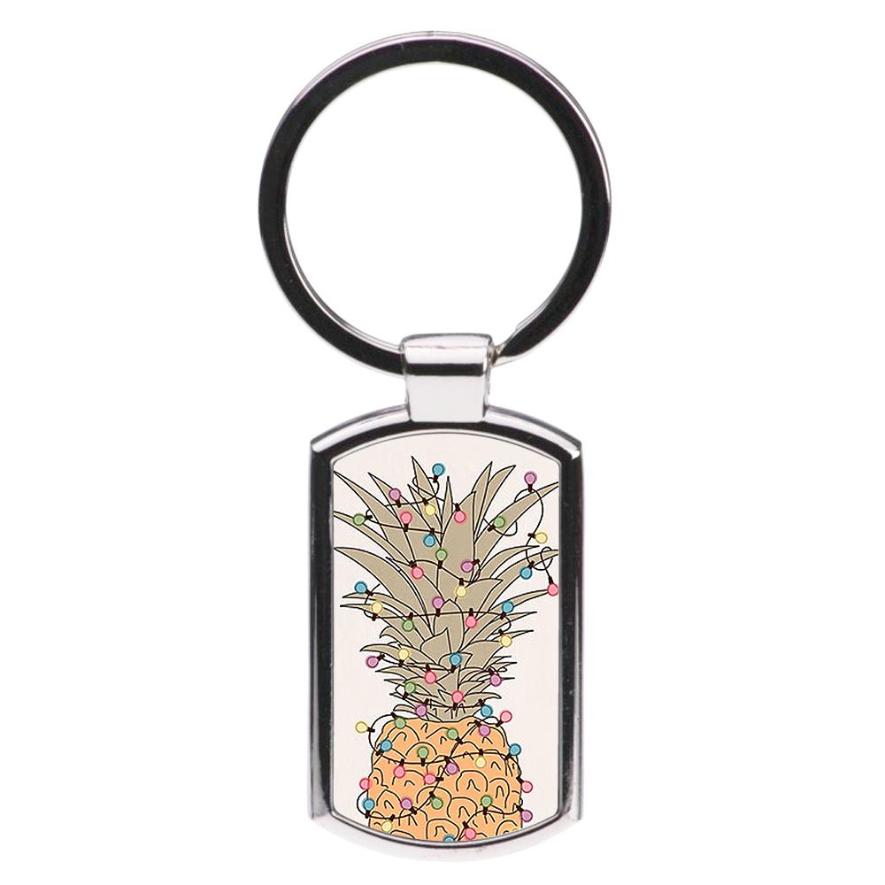 Pinapple Christmas Lights Luxury Keyring