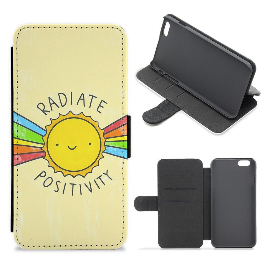 Radiate Positivity Sunshine - Positivity Flip / Wallet Phone Case