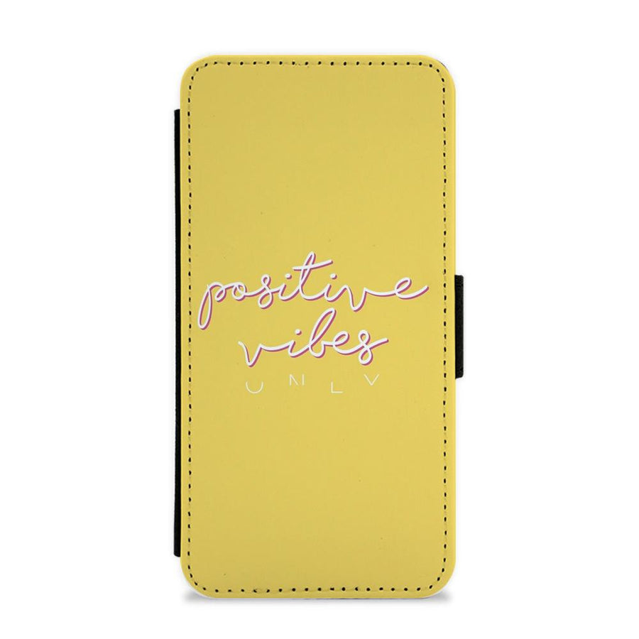Positive Vibes Only - Yellow Positivity Flip / Wallet Phone Case