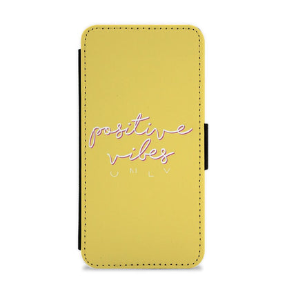 Positive Vibes Only - Yellow Positivity Flip / Wallet Phone Case