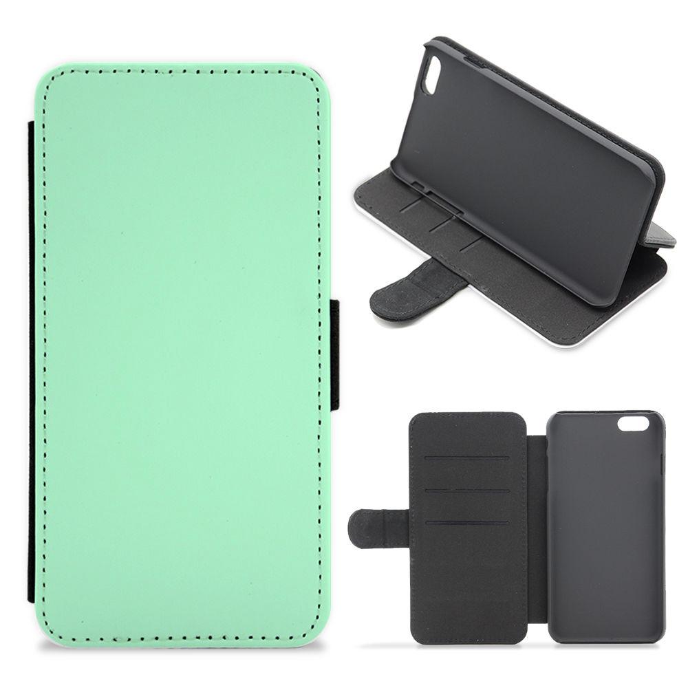 Back To Casics - Pretty Pastels - Plain Green Flip / Wallet Phone Case