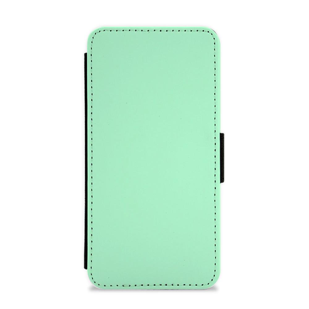 Back To Casics - Pretty Pastels - Plain Green Flip / Wallet Phone Case