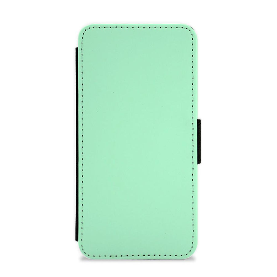 Back To Casics - Pretty Pastels - Plain Green Flip / Wallet Phone Case