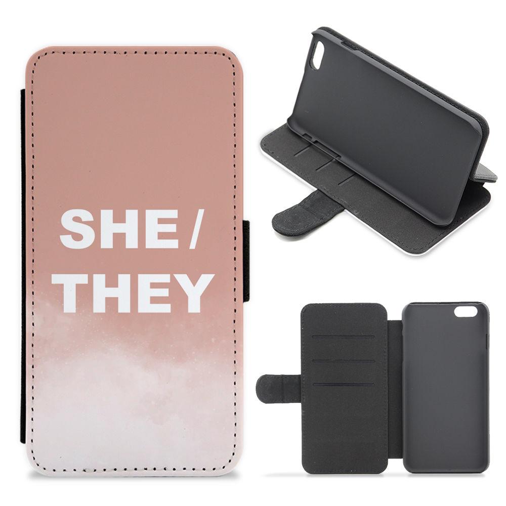 She & They - Pronouns Flip / Wallet Phone Case