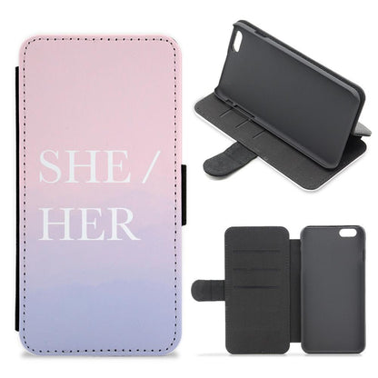 She & Her - Pronouns Flip / Wallet Phone Case