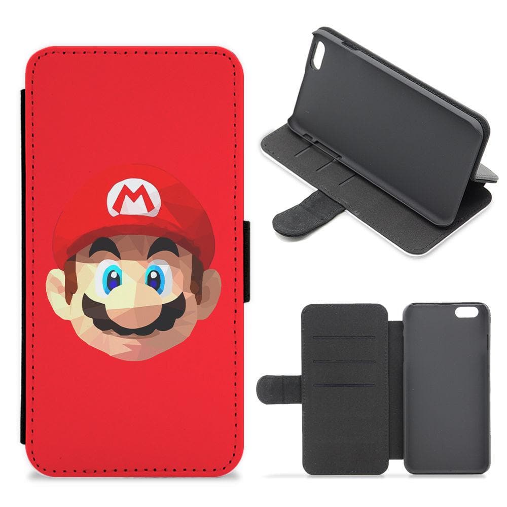 Mario Face - Mario Flip / Wallet Phone Case