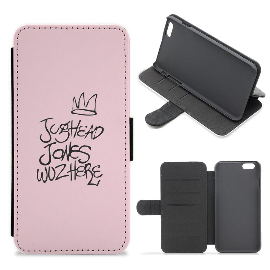 Jughead Jones Woz Here - Pink Riverdale Flip / Wallet Phone Case