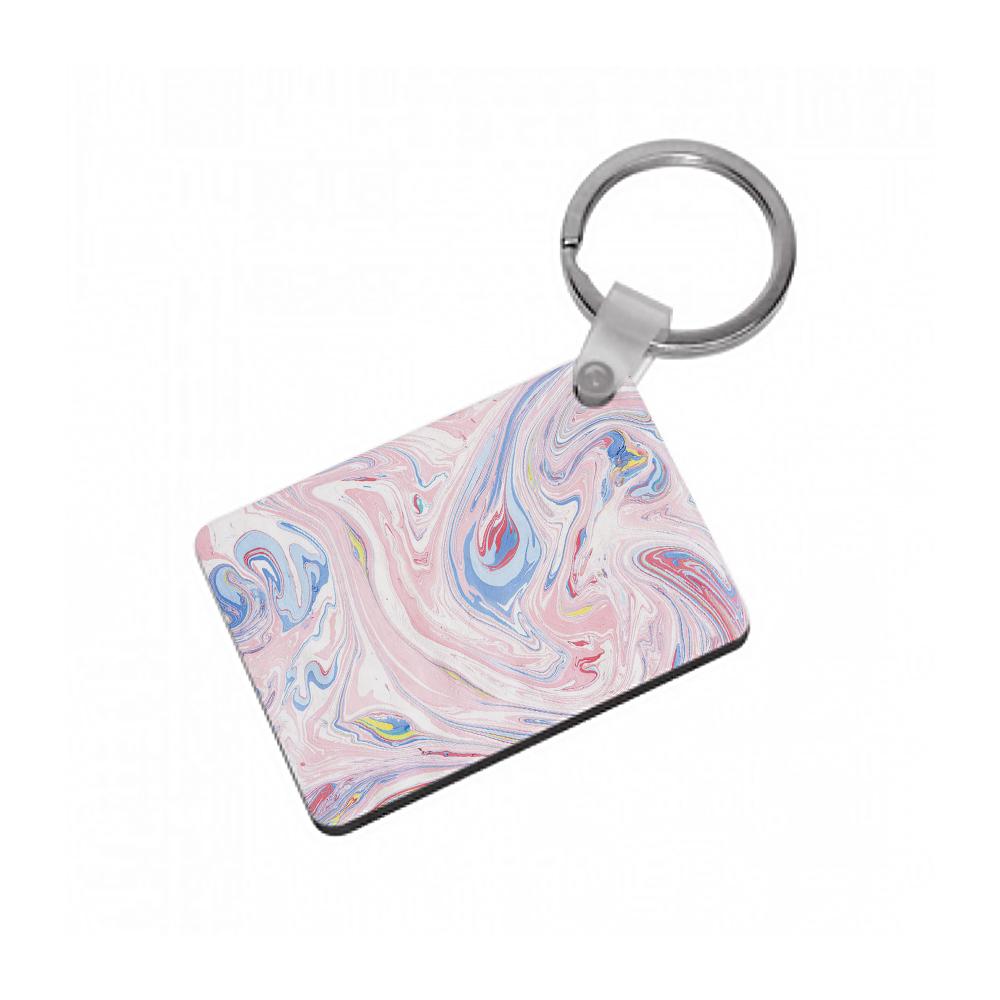 Pink Marble Swirl Keyring