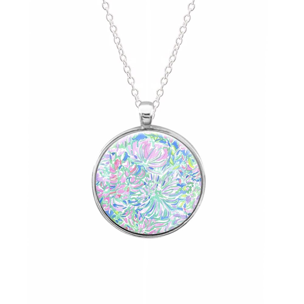 Colourful Floral Painting Necklace