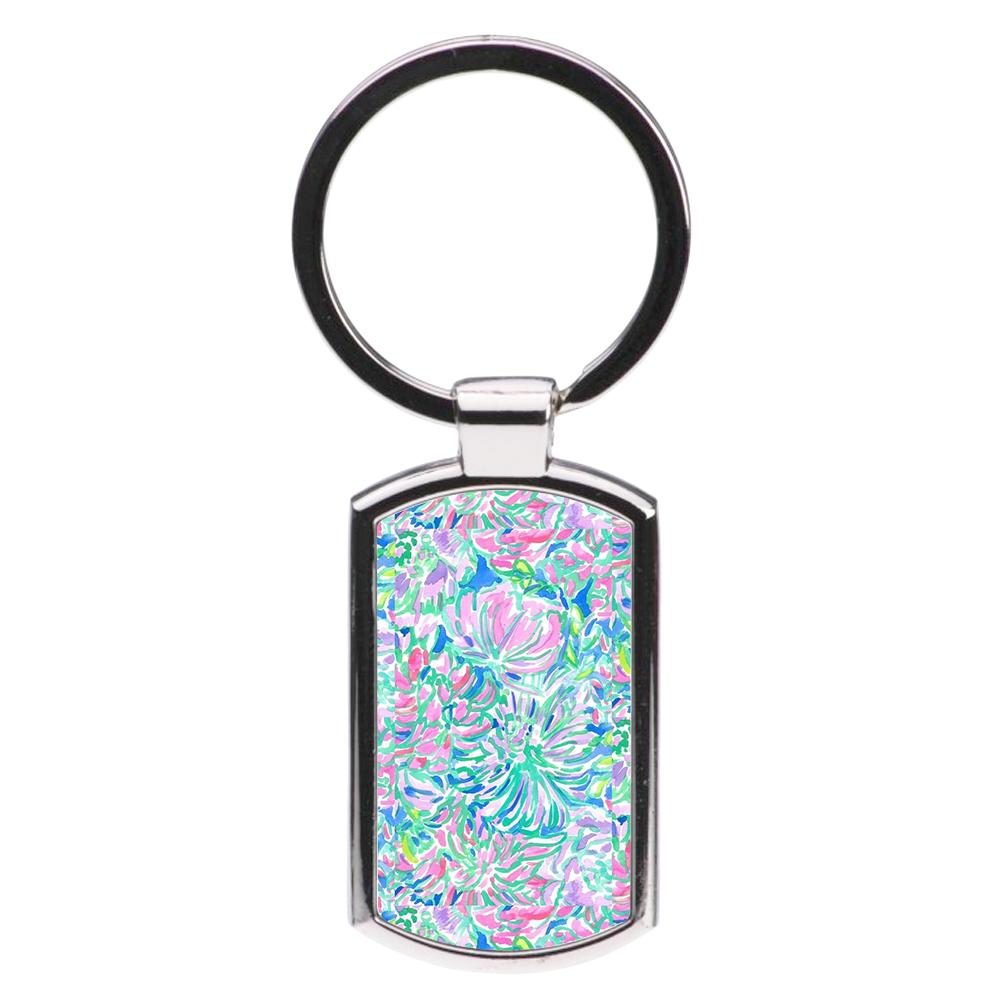 Colourful Floral Painting Luxury Keyring