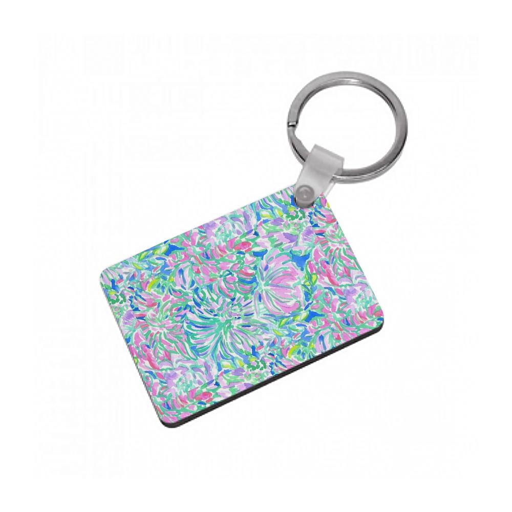Colourful Floral Painting Keyring