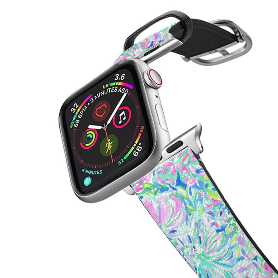 Colourful Floral Painting Apple Watch Strap
