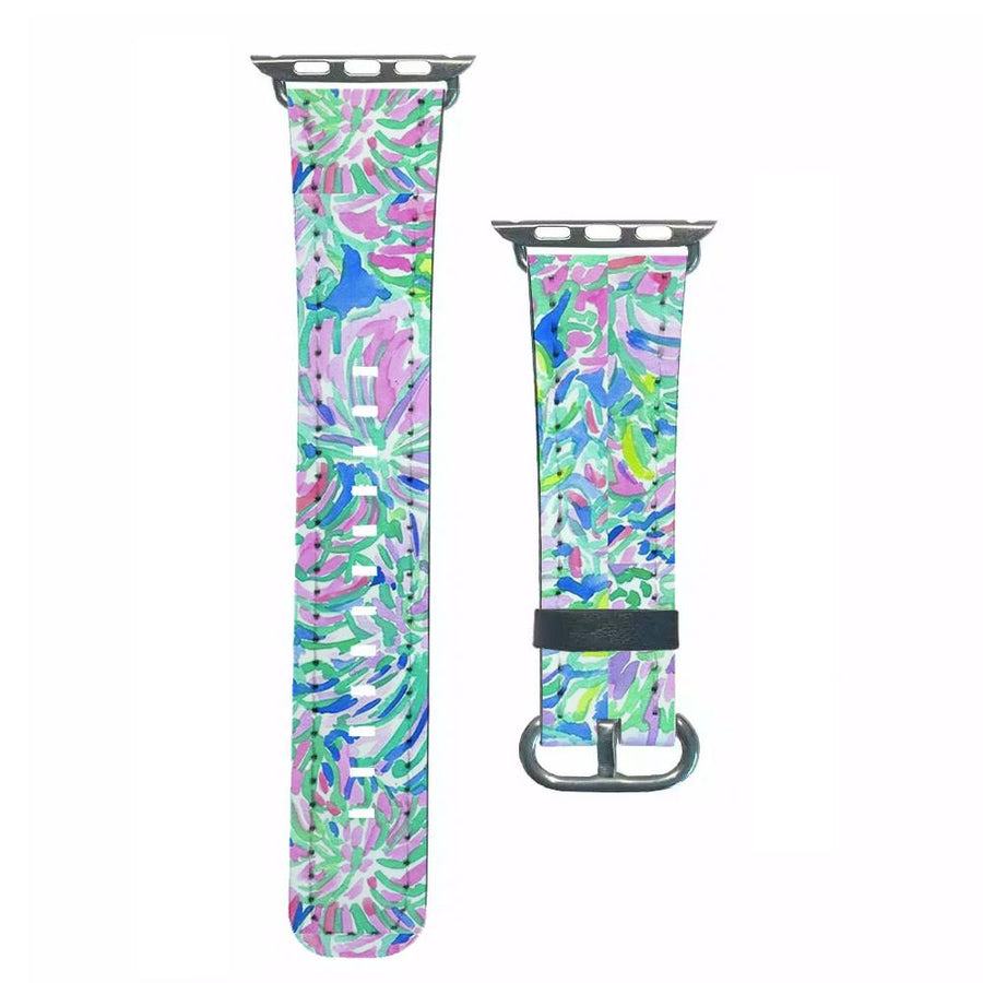 Colourful Floral Painting Apple Watch Strap