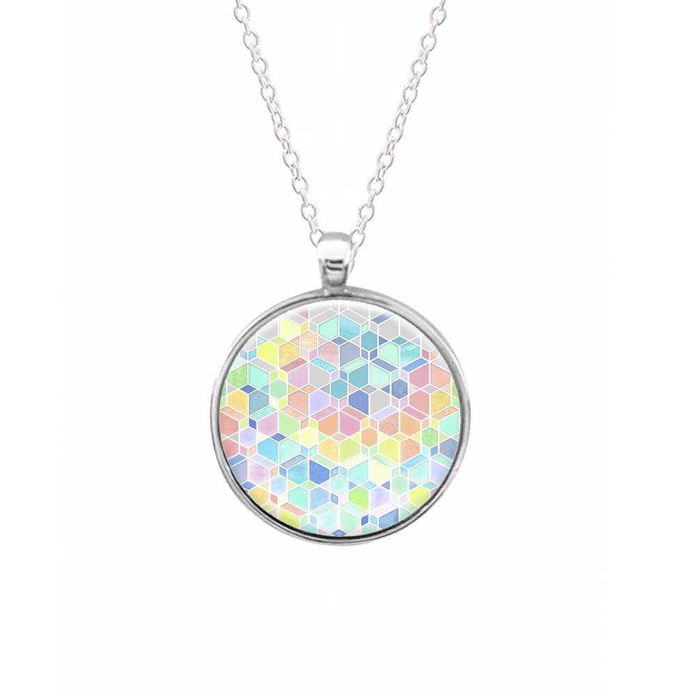 Bright Hexagon Pattern Necklace