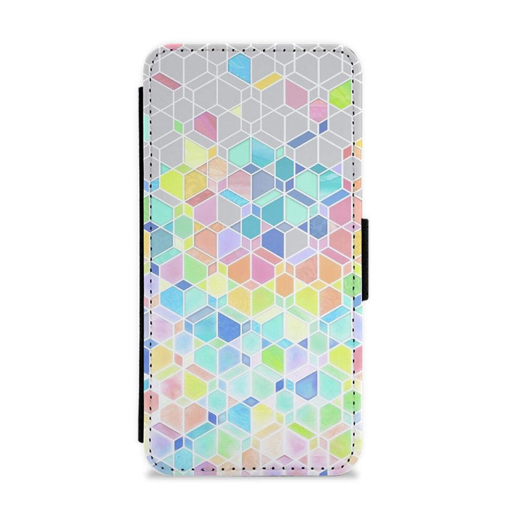 Bright Hexagon Pattern Flip / Wallet Phone Case