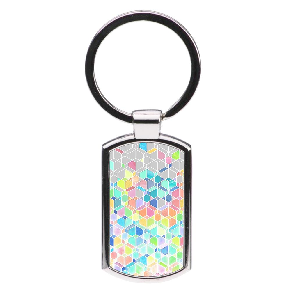 Bright Hexagon Pattern Luxury Keyring