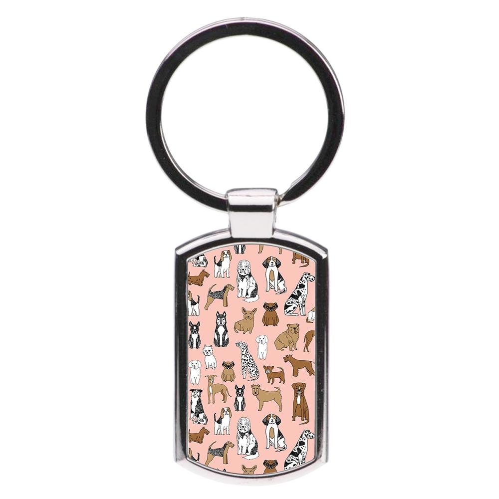 Dog Breeds - Animal Pattern Luxury Keyring