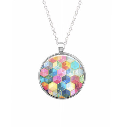 Colourful Honeycomb Pattern Necklace