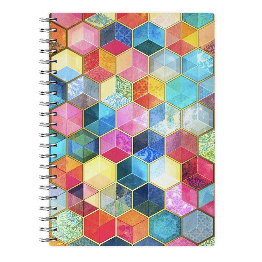 Colourful Honeycomb Pattern Notebook