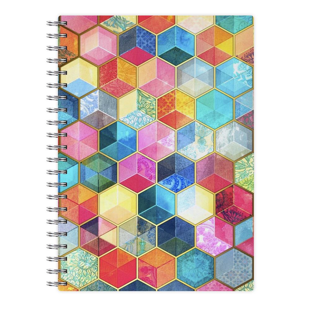 Colourful Honeycomb Pattern Notebook