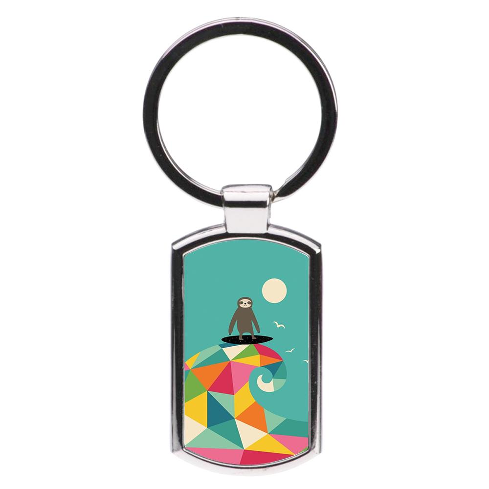 Surfing Sloth Luxury Keyring